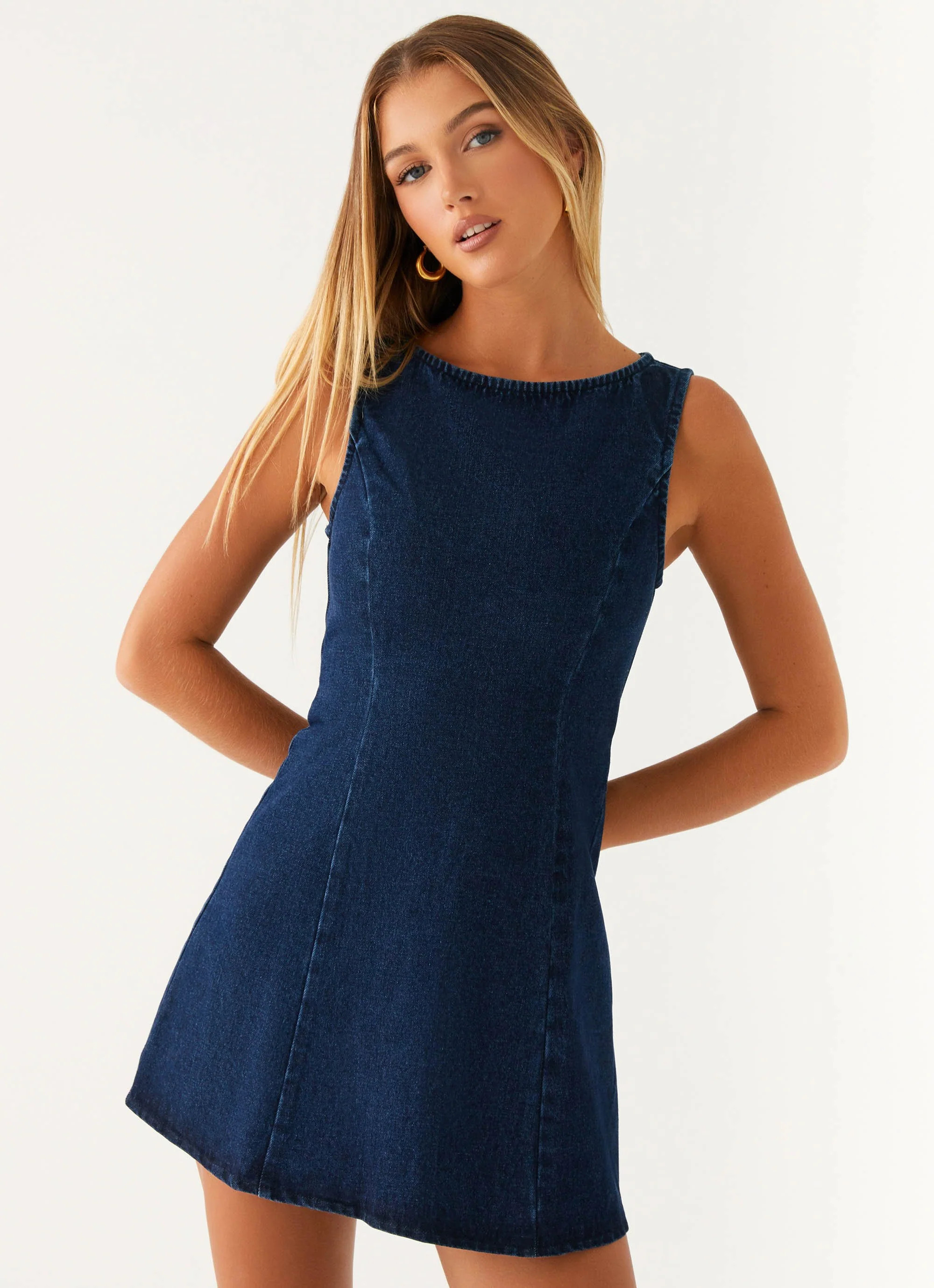 Rochelle Denim Mini Dress - Blue | Peppermayo (Global)