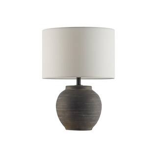 Hampton Bay Hookston Black 18 in. Ceramic Table Lamp with White Fabric Shade RS2112011-TC-B - The... | The Home Depot