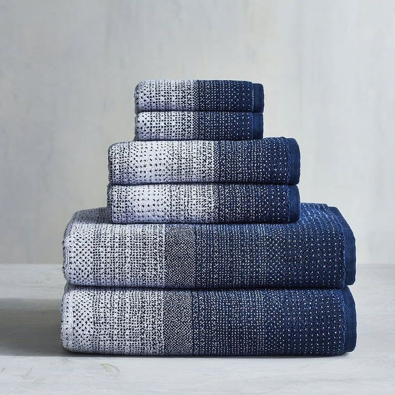 Better Homes & Gardens Signature Soft Heathered 6 Piece Towel Set, Blue Admiral | Walmart (US)