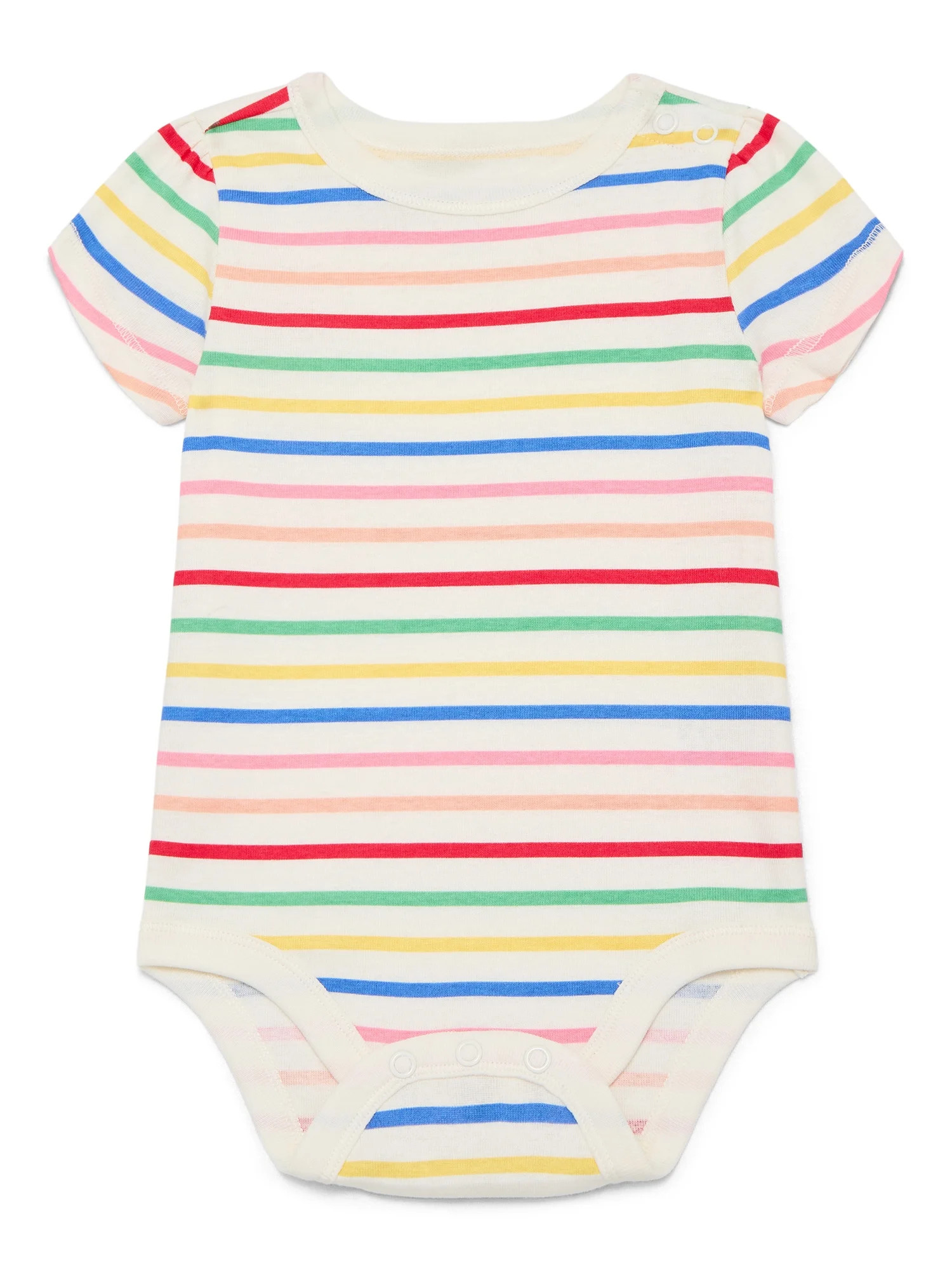 Wonder Nation Baby Girl Short Sleeve Bodysuit, Sizes 0-24 Months | Walmart (US)