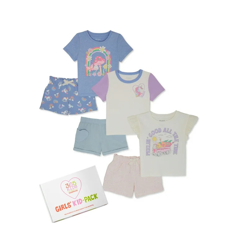 365 Kids from Garanimals Girls' Mix & Match Outfits Kids-Pack (Little Girls), 6-piece, Sizes 4-10 | Walmart (US)