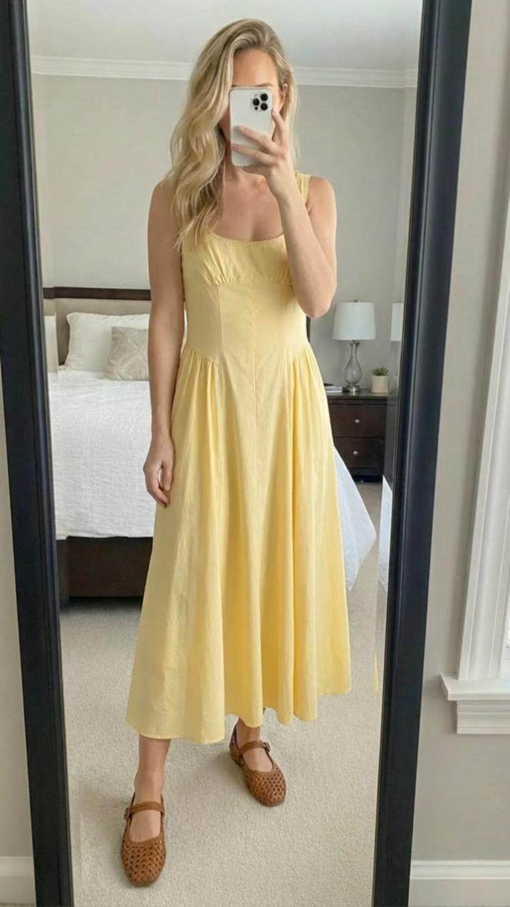 
Abercrombie summer perfection! ☀️💛
This Bra-Free Dylan Midi Dress in Sunny Yellow from A&F is a GAME CHANGER! The built-in support means no bra needed and it's SO comfortable!
What makes this dress amazing:
✨ Built-in bra support (life changing!)
✨ Gorgeous sunny yellow color
✨ Flattering midi length
✨ Perfect amount of stretch
✨ Comfortable for all-day wear
✨ Can dress up or down
The fabric is soft, stretchy, and smoothing without being restrictive. The midi length is so flattering and hits at the perfect spot. Love how the sunny yellow color is vibrant and cheerful - perfect for spring and summer!
This dress is ideal for:

Vacation
Beach coverup
Brunch
Shopping trips
Casual outings
Date night
Travel days

Style it with sandals and a crossbody bag for daytime or dress it up with heels and jewelry for evening. The bra-free feature makes it SO comfortable and easy to wear!
Abercrombie's bra-free dresses are seriously the best investment. Once you try one, you'll want them in every color!
Shop this dress by following me in the LTK app 🛍️
#LTKfinds #LTKunder100 #abercrombie #abercrombieanditch #abercrombiedress #brafree #mididress #yellowdress #summerdress #springdress #vacationdress #traveloutfit #brafreedress #comfystyle #ootd #outfitinspo #summerstyle #springfashion #casualchic #summerfashion 

 #LTKdayinmylife #LTKmomlife #LTKselfcare

#LTKtravel #LTKstyletip