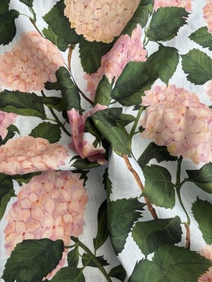 Oscar de La Renta Dress Deadstock Fabric Floral Linen Hydrangea | eBay US