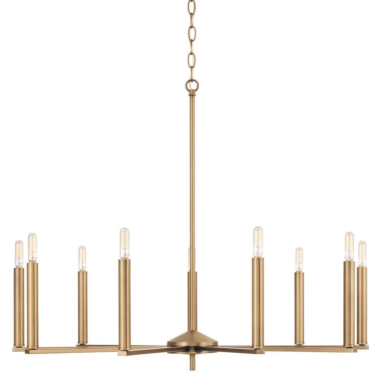 Capital Lighting 448691AD Portman 9 Light 34" Wide Candle Style Chandelier - Brass | Walmart (US)