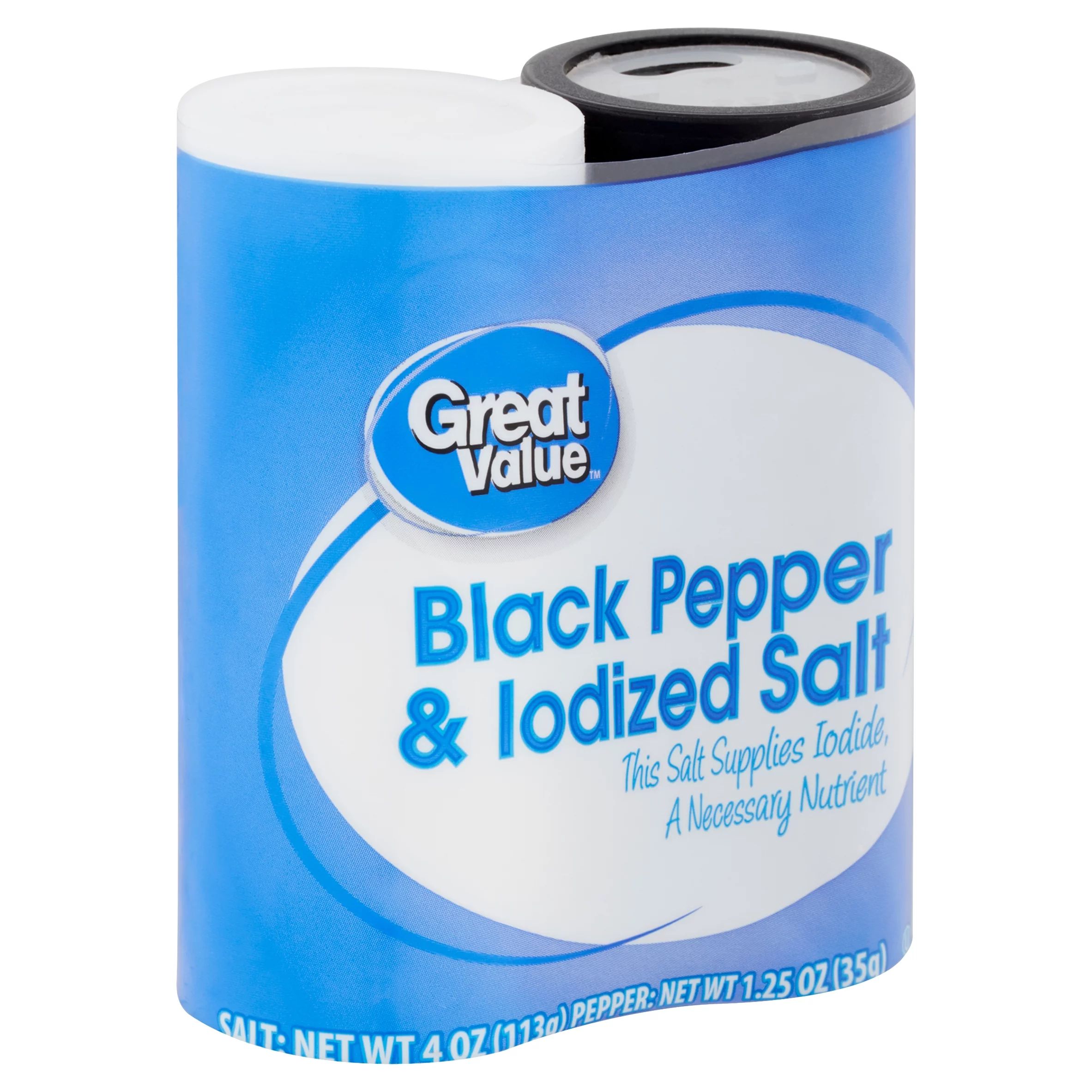 Great Value Black Pepper & Iodized Salt, 5.25 oz | Walmart (US)