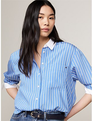 Tommy Hilfiger Stripe Easy Fit Shirt | David Jones | David Jones (Australia & New Zealand)