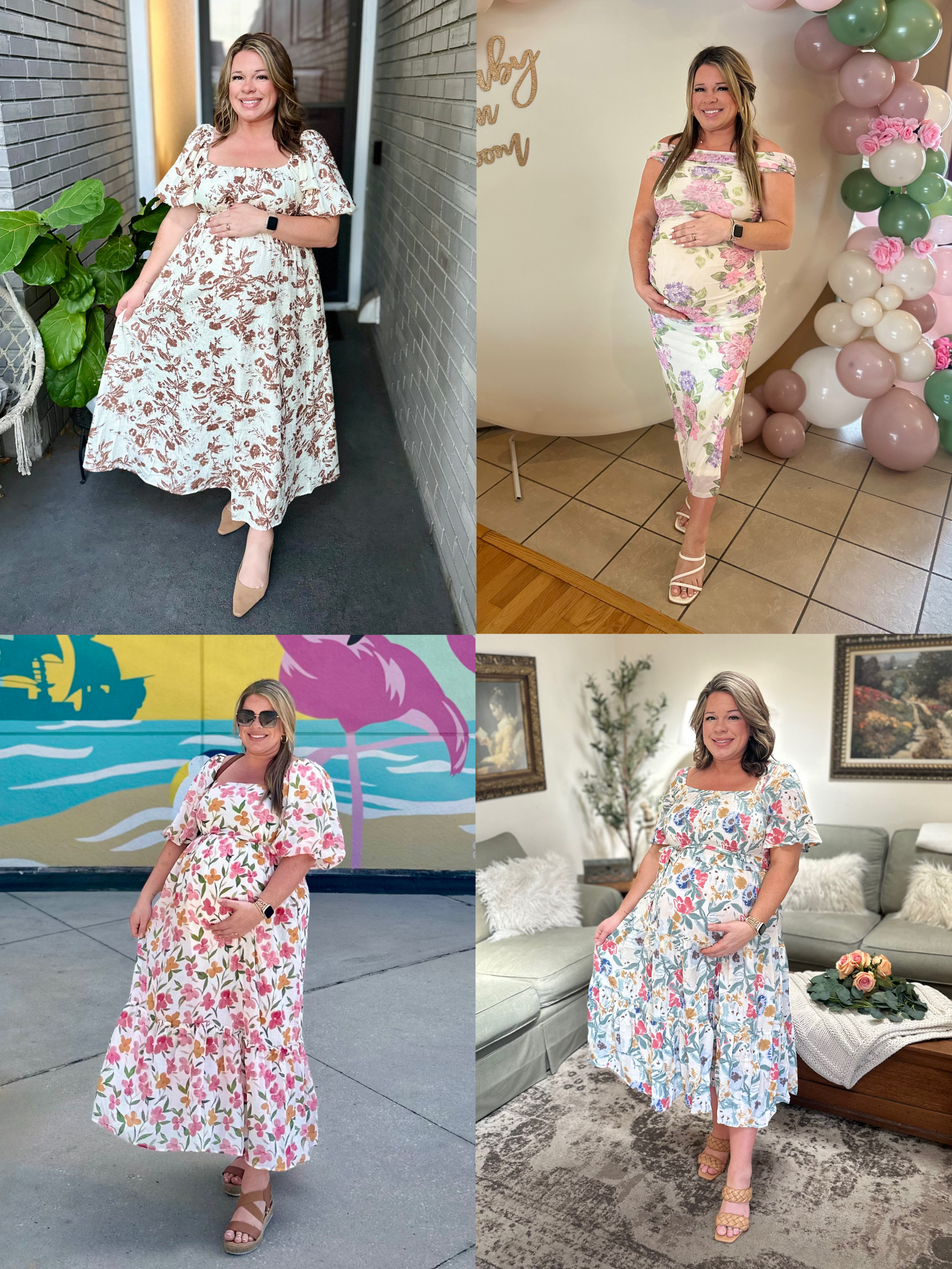 Spring florals perfect for Easter, a baby shower or any kind of spring event that needs a bump friendly dress.

#LTKParties #LTKStyleTip #LTKSeasonal