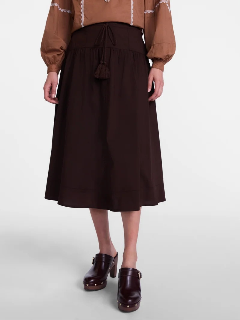 Scenario Women's Tie Waist Midi Skirt, Sizes XS-XXXL | Walmart (US)