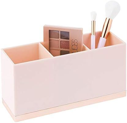mDesign Plastic Makeup Organizer Caddy with 3 Sections for Bathroom Vanity Countertops or Cabinet... | Amazon (US)