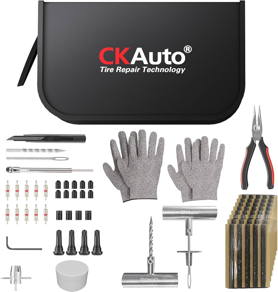 CKAuto Tire Plug Repair Kit 80 PCS - Heavy Duty Professional Flat Tire Puncture Repair Kit, Unive... | Amazon (US)