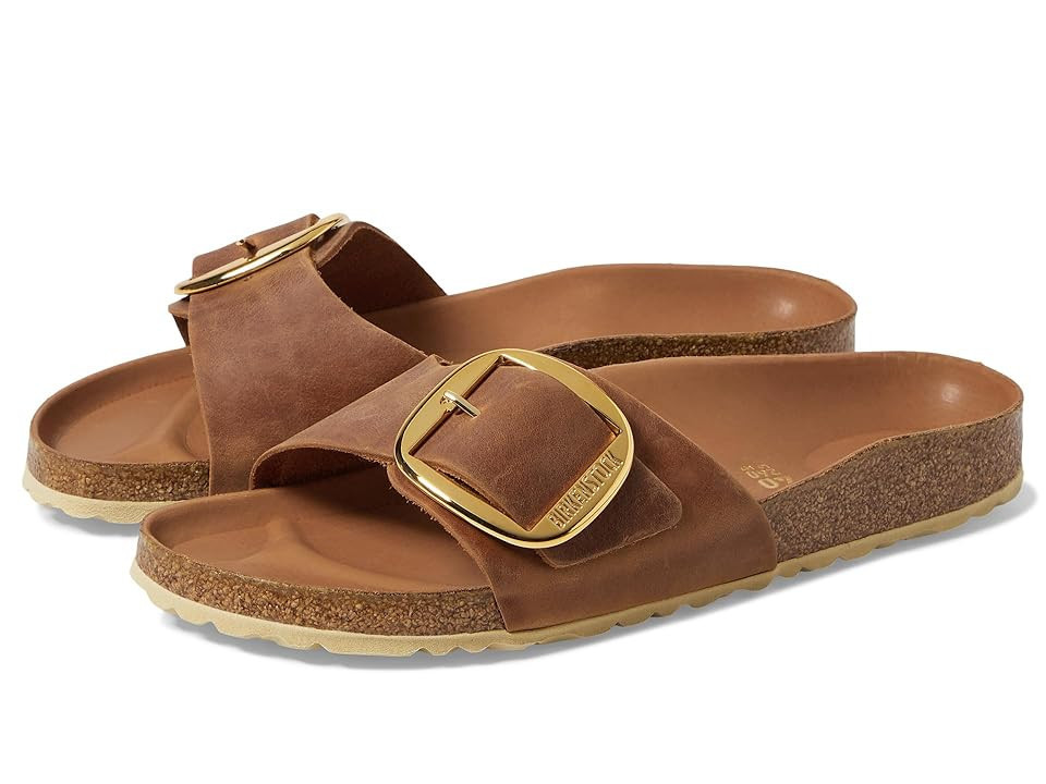 Birkenstock Madrid Big Buckle - Oiled Leather Women's Sandals Antique Cognac Leather: EU 42 (US Women's 11-11.5) Narrow | Zappos.com