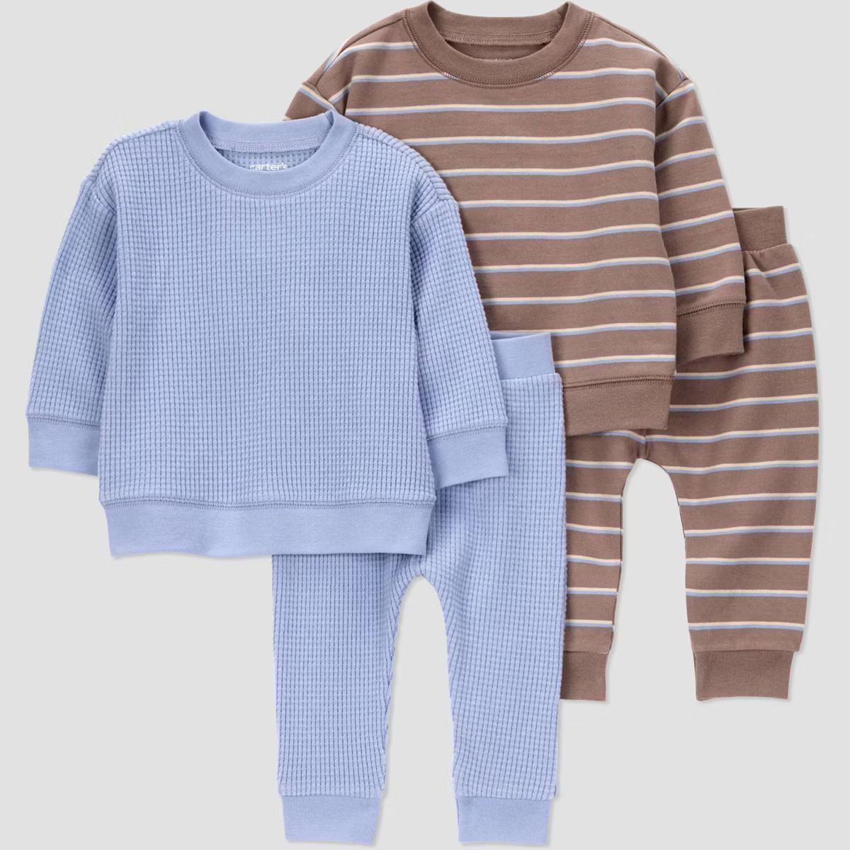 Carter's Just One You® Baby Boys' 4pc Striped Top and Bottom Set - Blue/Brown | Target