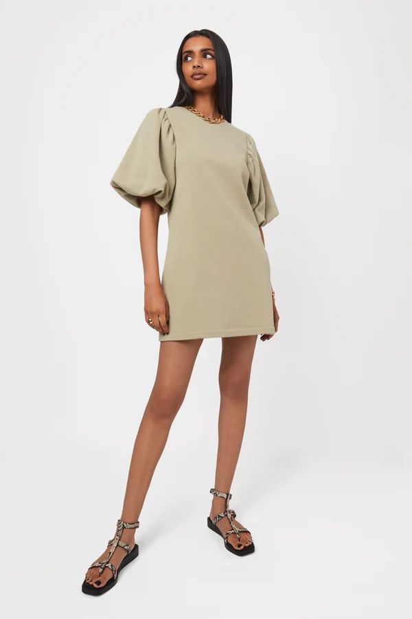 Mina Puff Sleeve Dress, Sage | Women's Dresses | Rebecca Minkoff | Rebecca Minkoff US