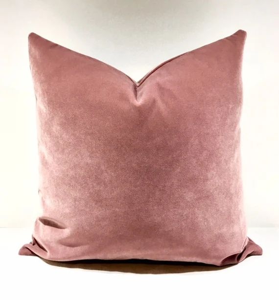 Luxury Dusty Rose Velvet Throw Pillows, Velvet Pillow Cover, Pink Pillows, Decorative Pillow, Velvet | Etsy (US)