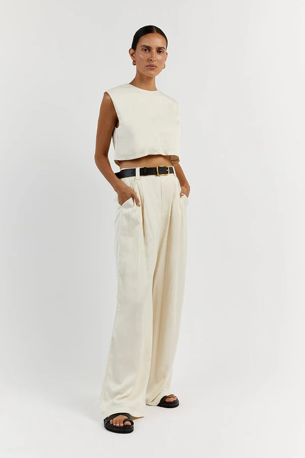RUE CREAM TROUSER PANT | DISSH