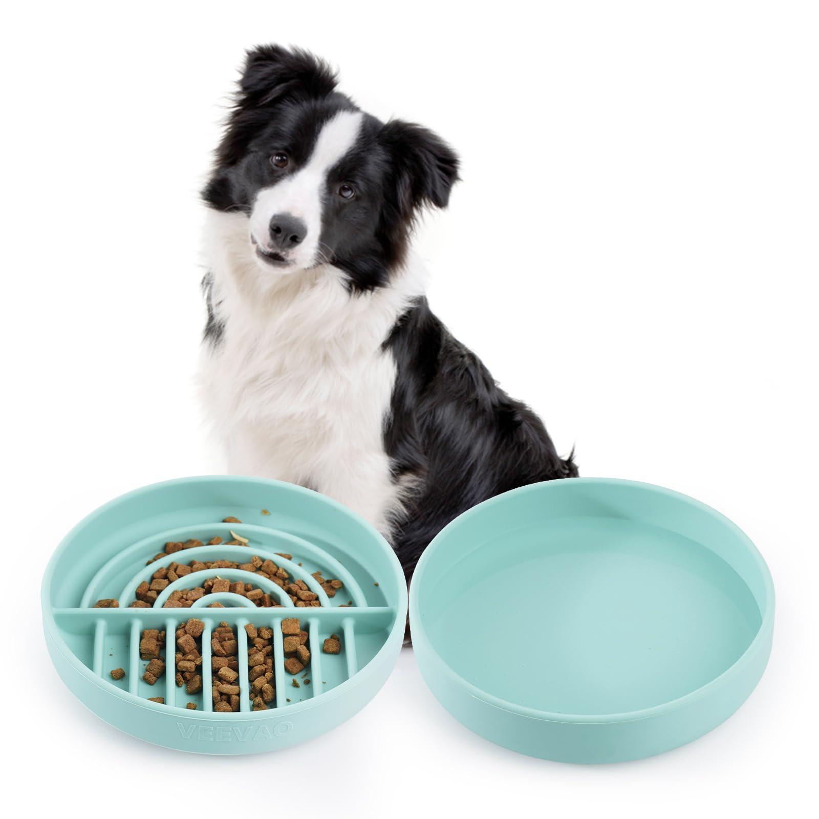 Slow Feeder Bowls Set for Medium Dogs & Puppies - Silicone Non-Slip Food & Water Bowls, Promotes ... | Amazon (US)