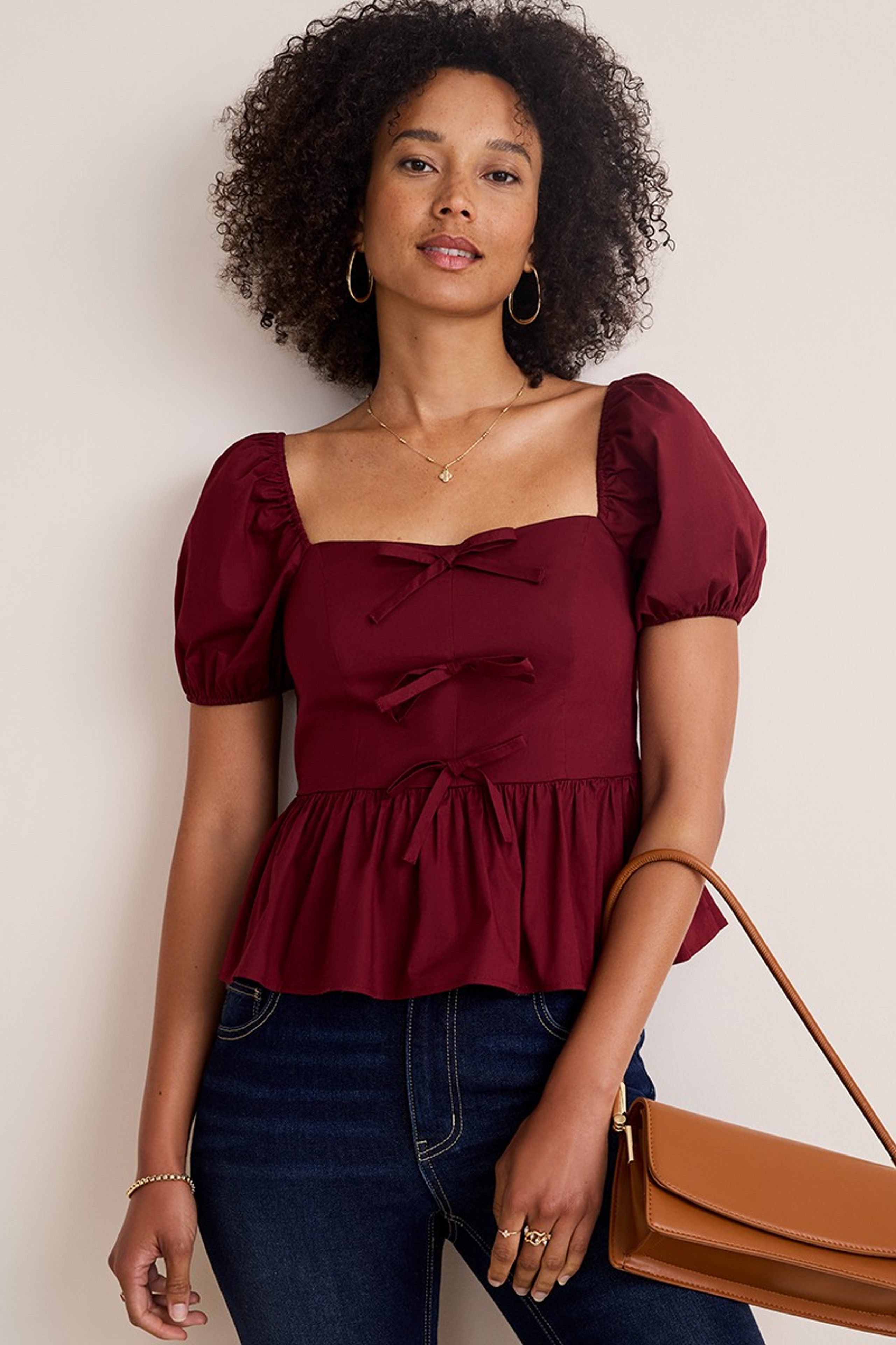 Clare Bow Front Blouse | Francesca's