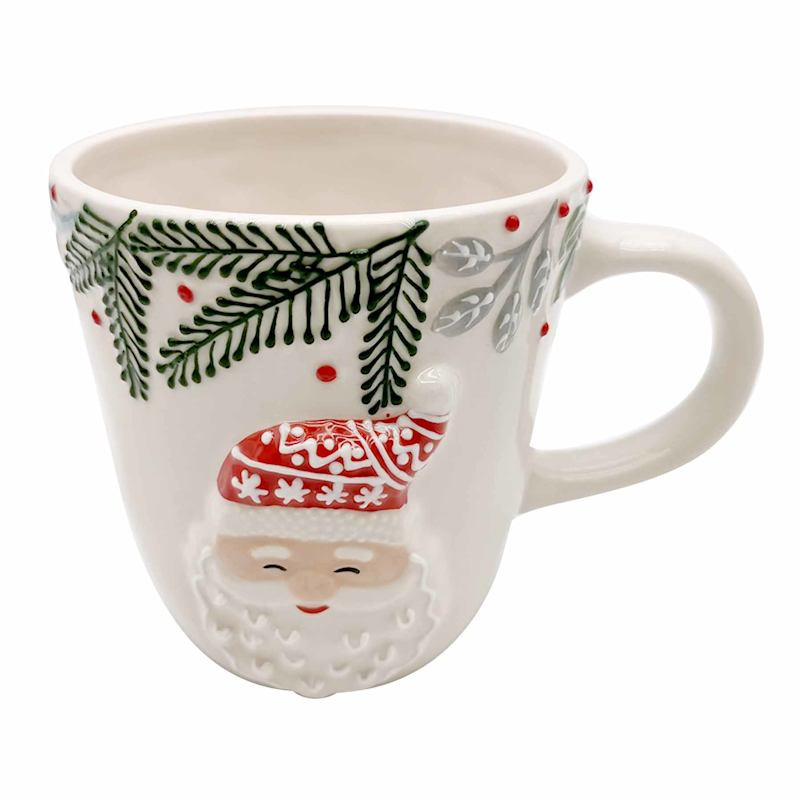 Santa & Christmas Greenery Mug, 16oz | At Home