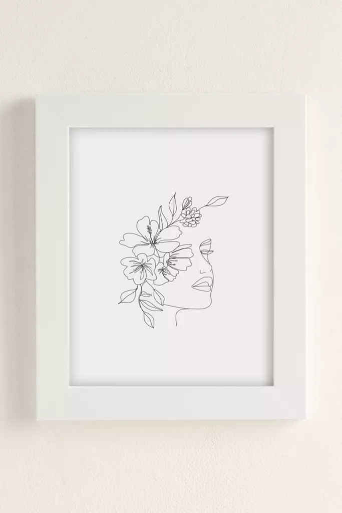 Nadja Minimal Line Art Woman Face II Art Print | Urban Outfitters (US and RoW)