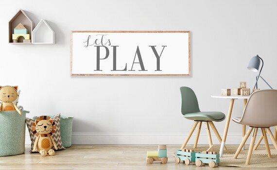Lets Play Sign Playroom Wall Art Nursery Decor Playroom | Etsy | Etsy (US)
