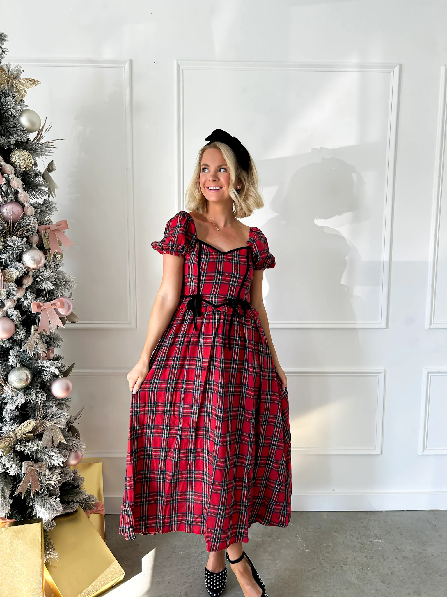Cherish The Moment Red Plaid Midi Dress | Flourish in Frills