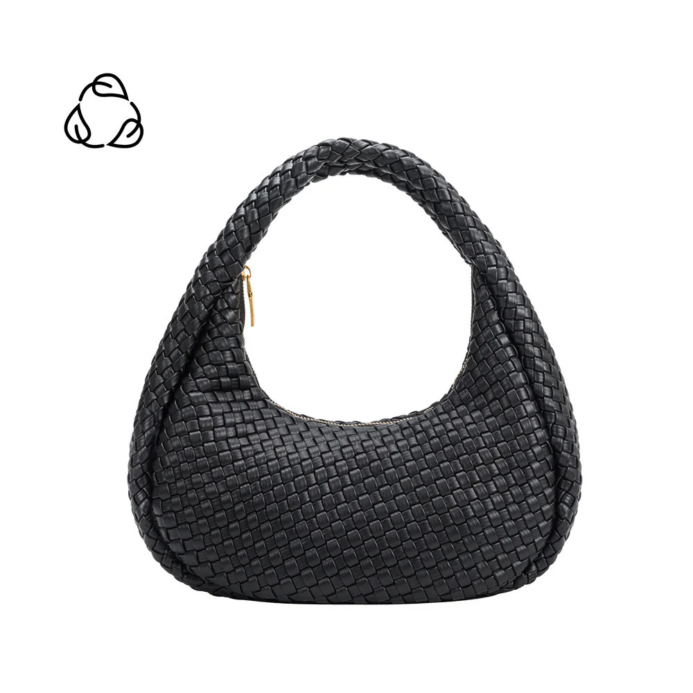 Lorelai Black Recycled Vegan Shoulder Bag | Melie Bianco
