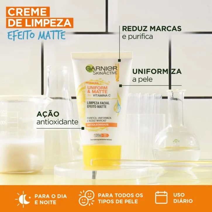 Sabonete Facial Garnier SkinActive Uniform E Matte 120g - Lojas REDE: A Maior Rede de Cosméticos... | LOJAS REDE (BR)