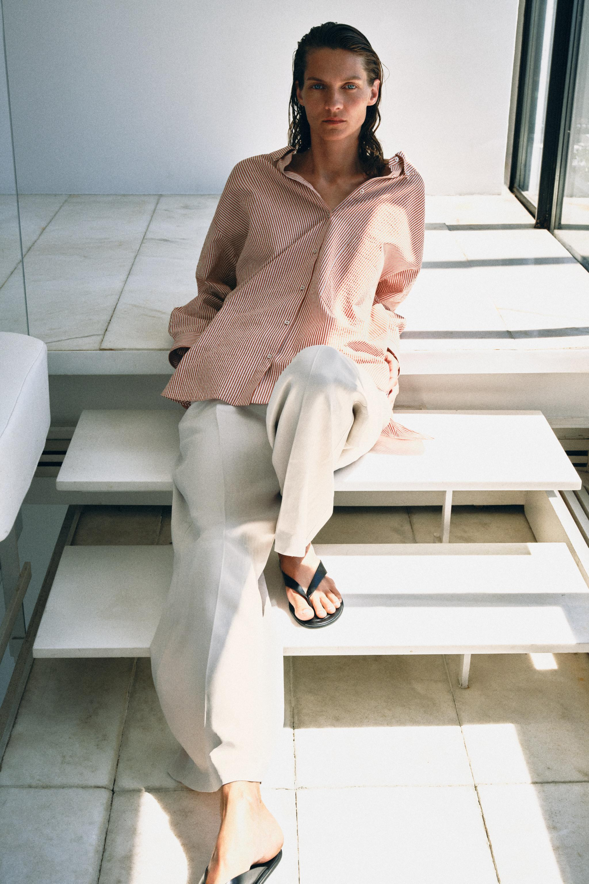 ZW COLLECTION SHIRT WITH BACK BUTTON DETAIL | Zara AU
