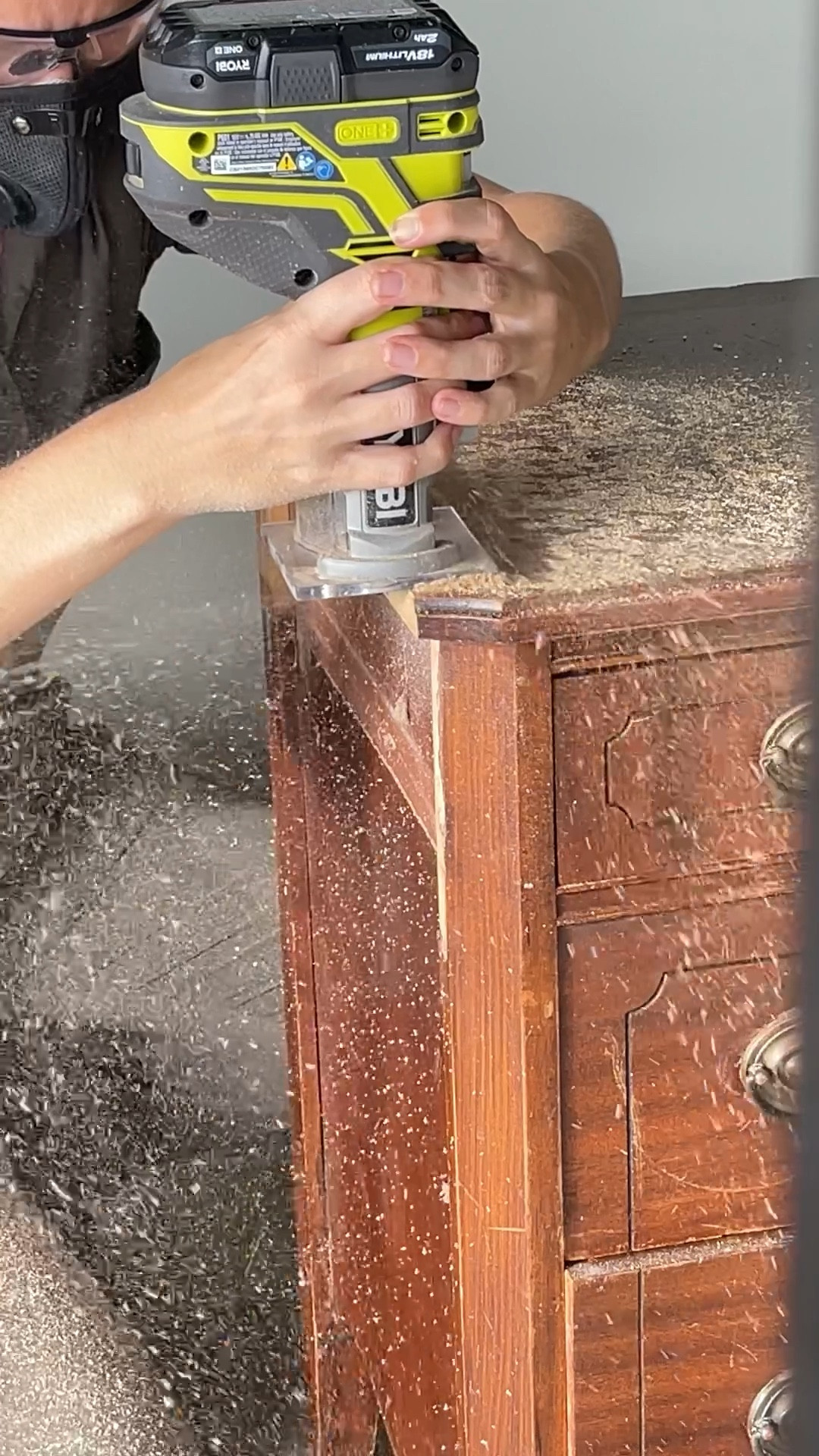 A router can  help you give a decorative edge to tops of furniture. I used this router to match the edge of a desk I cut into two nightstands.

#LTKhome