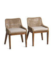 Set Of 2 Indoor Outdoor Rope Weave Dining Chairs | Marshalls