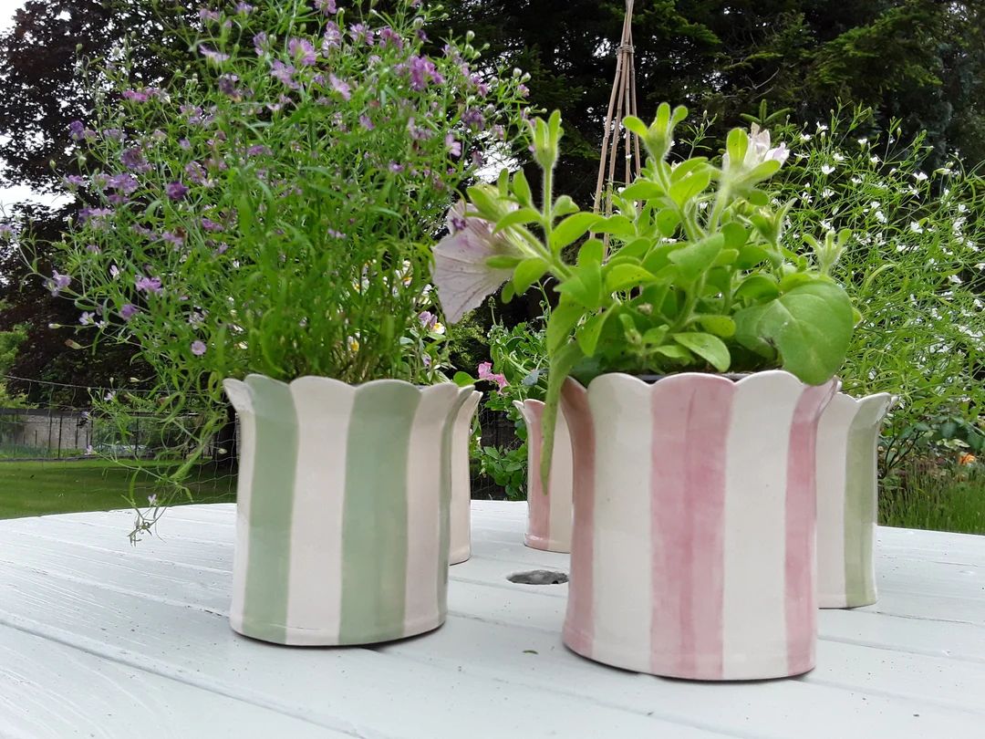 Daisy Planter Handmade Scalloped Plant Pot - Etsy UK | Etsy (UK)