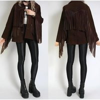 Handmade Suede Fringe Western Jacket Beaded Aztec Design | Etsy (US)