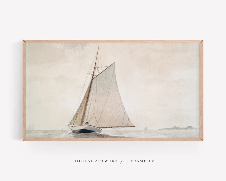 Samsung Frame TV Art antique painting beach decor vintage | Etsy | Etsy (US)