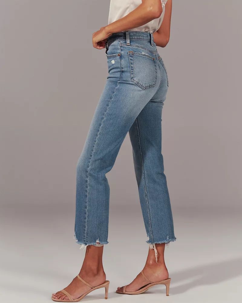 Ultra High Rise Ankle Straight Jeans | Abercrombie & Fitch US & UK