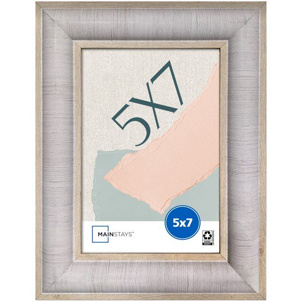 Mainstays 5"x7" White Faux Linen Concave Frame - Made from Polystyrene. Holds a 5"X7" Photo - Wal... | Walmart (US)