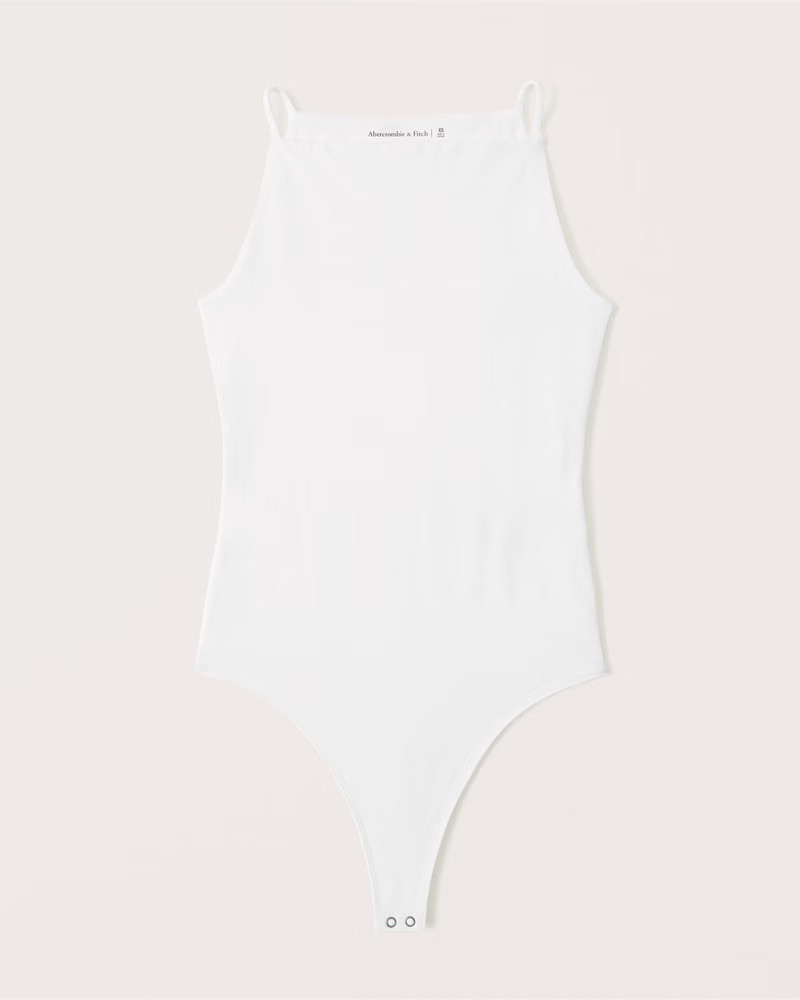 Cotton Seamless Fabric Boatneck Bodysuit | Abercrombie & Fitch (US)