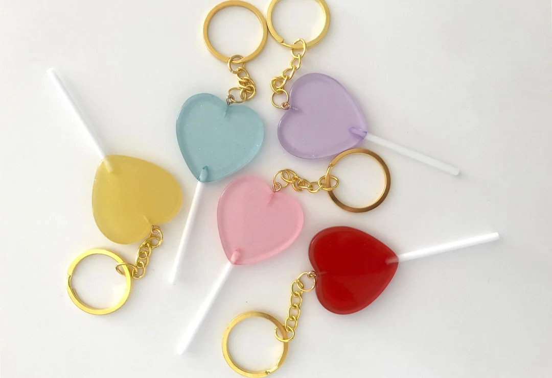 Candy Heart Keychain Red Purple Yellow Teal Pink Hearts Gift for Her - Etsy | Etsy (US)