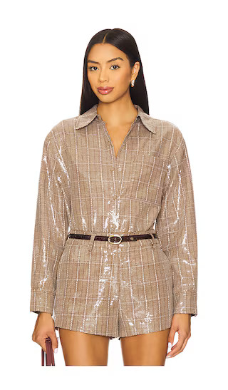 Checkmate Oversized Shacket in Brown | Revolve Clothing (Global)