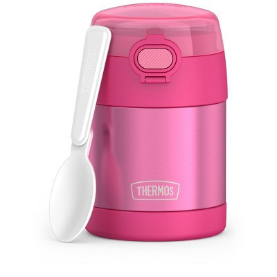 Thermos Kids' 10oz FUNtainer Stainless Steel Food Jar with Snack Top & Spoon - Pink | Target