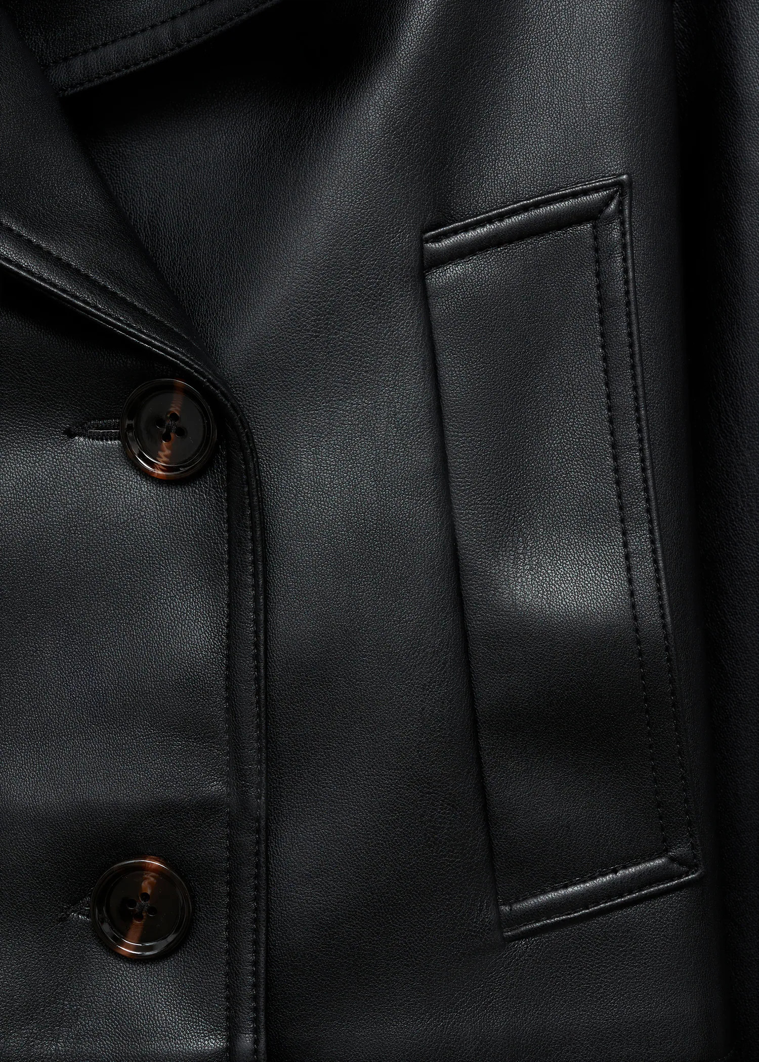 Leather-effect cropped jacket - Women | MANGO United Kingdom | MANGO (UK)