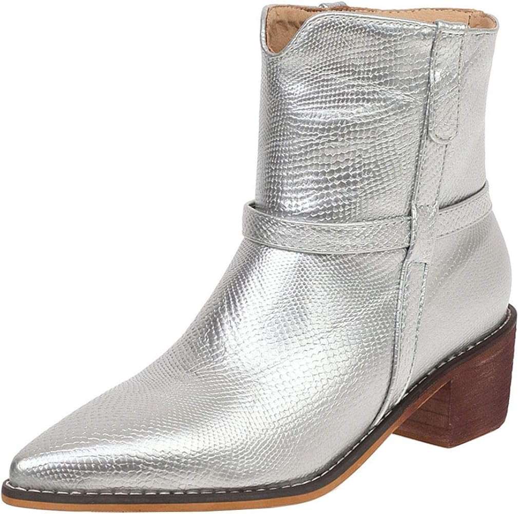 Skapee Size 34-46EU Mid Heels Western Boots Ankle High | Amazon (US)