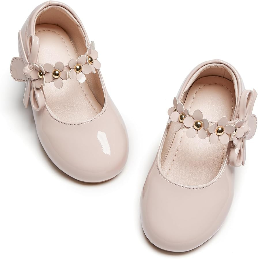 GINFIVE Toddler Girls Dress Shoes Little Girls Mary Janes Ballerina Flats Shoes Toddler | Amazon (US)