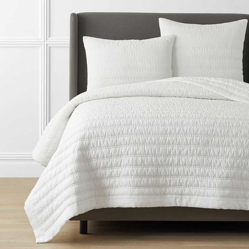 Premium Breathable Washed Linen Solid Quilt - White, Twin/Twin XL | The Company Store