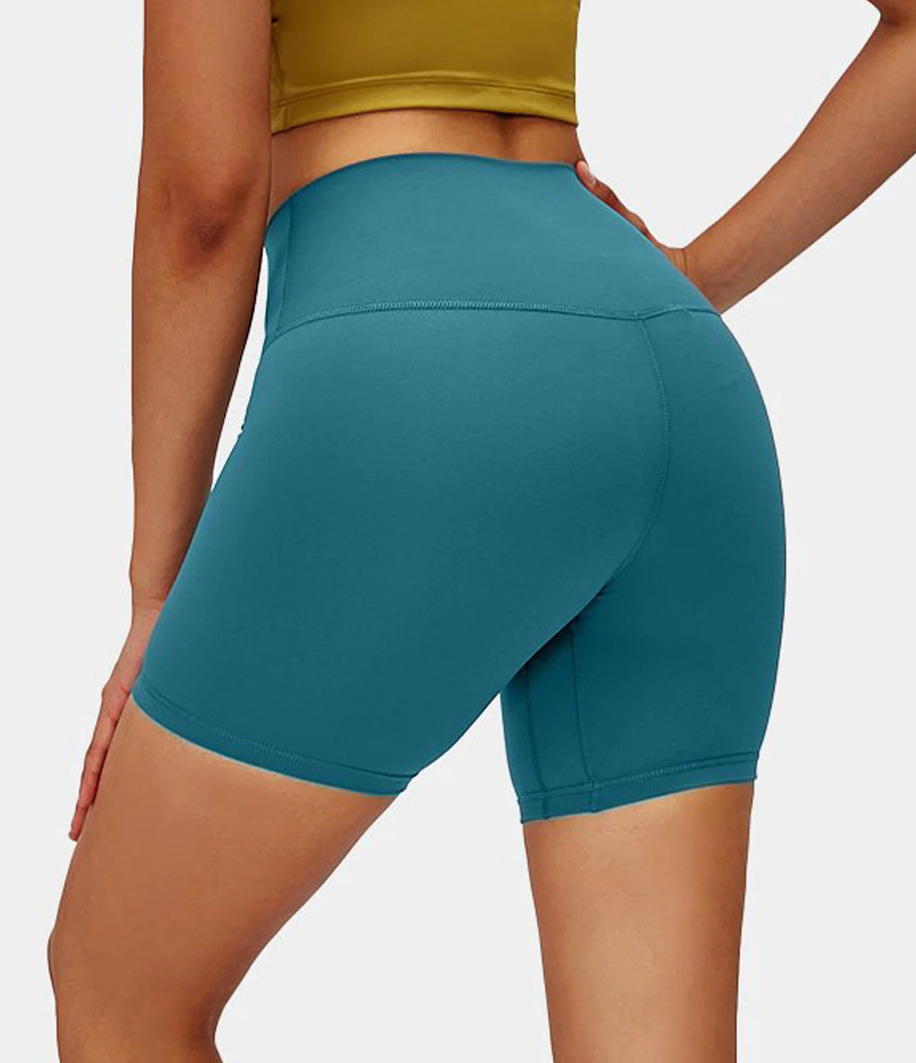 Halara High Waisted Biker Shorts - Electric Kiss - Teal - XS biker shorts women black biker shorts w | HALARA