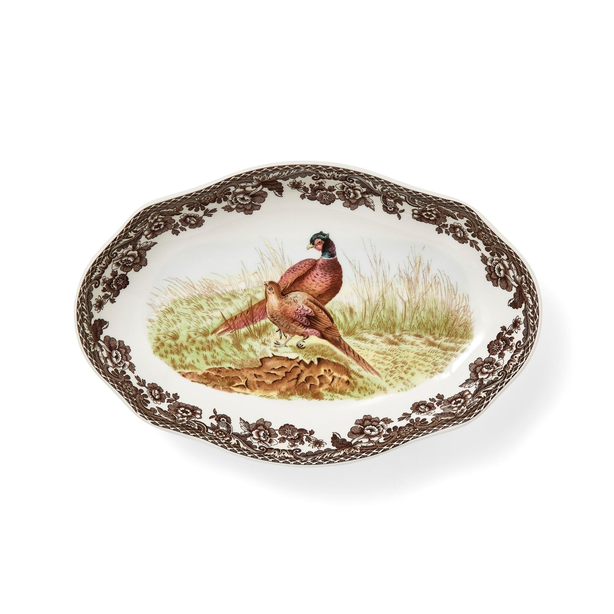 Spode Woodland Pheasant Pickle Dish - 8.5" Porcelain Tray with British Flowers Border & Scalloped... | Amazon (US)