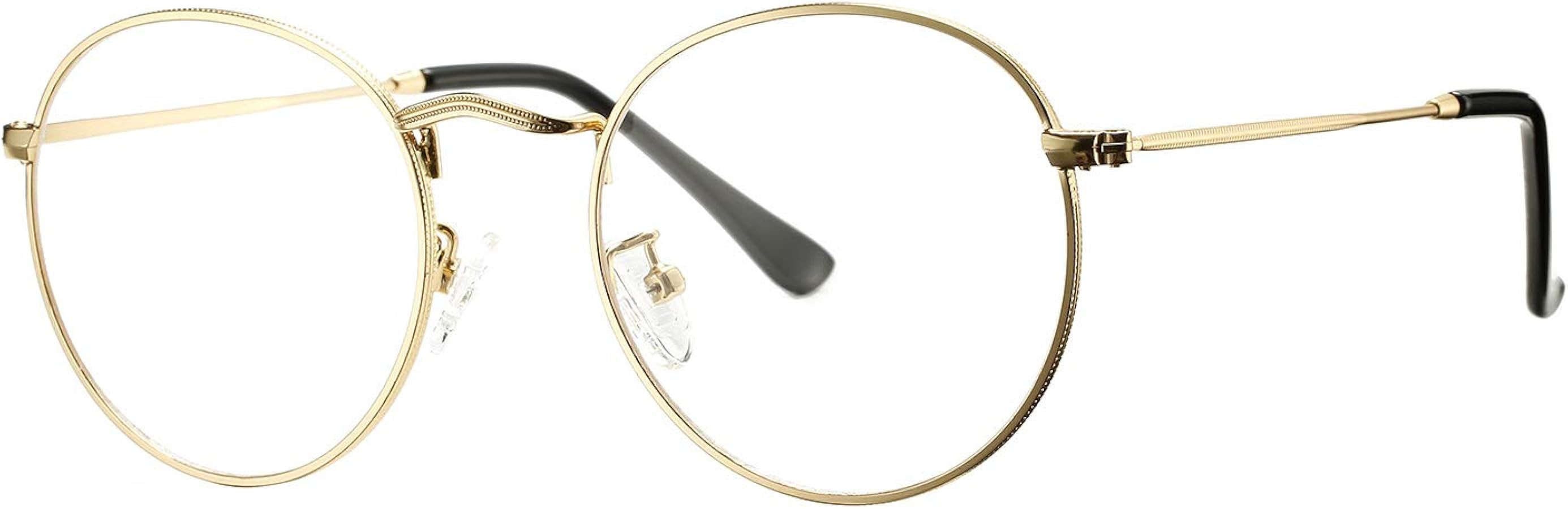 Pro Acme Classic Round Metal Clear Lens Glasses Frame Unisex Circle Eyeglasses | Amazon (US)