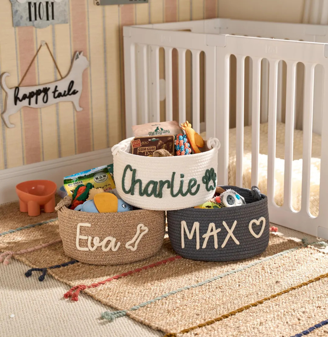 Personalized Basket | Pet Toy Box | Dog Toy Basket | Custom Pet Toy Basket | New Puppy Gift | New... | Etsy (US)