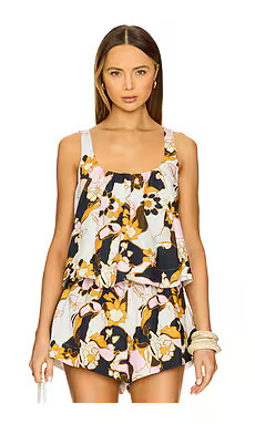 Zimmermann Maxine Cropped Cami in Yellow Kaleidoscope Floral from Revolve.com | Revolve Clothing (Global)