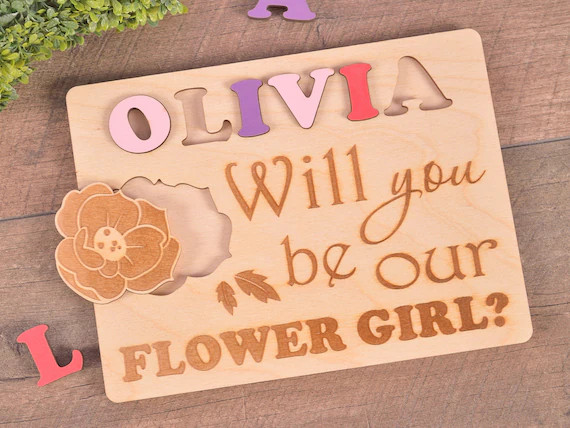 Will you be our flower girl gift puzzle, Be my flower girl, flower girl puzzle wooden gift, flowe... | Etsy (US)