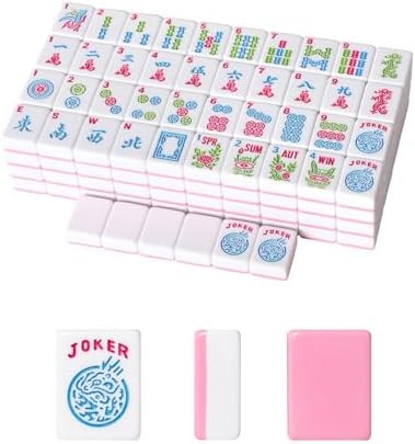 1.2”American Mahjong Tile Set, 166 Mahjong Game Set with Pink Color (Tiles Only, No Racks and O... | Amazon (US)